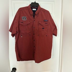 Columbia PFG Auburn University Tigers Vented Fishing Shirt Men's Size Large